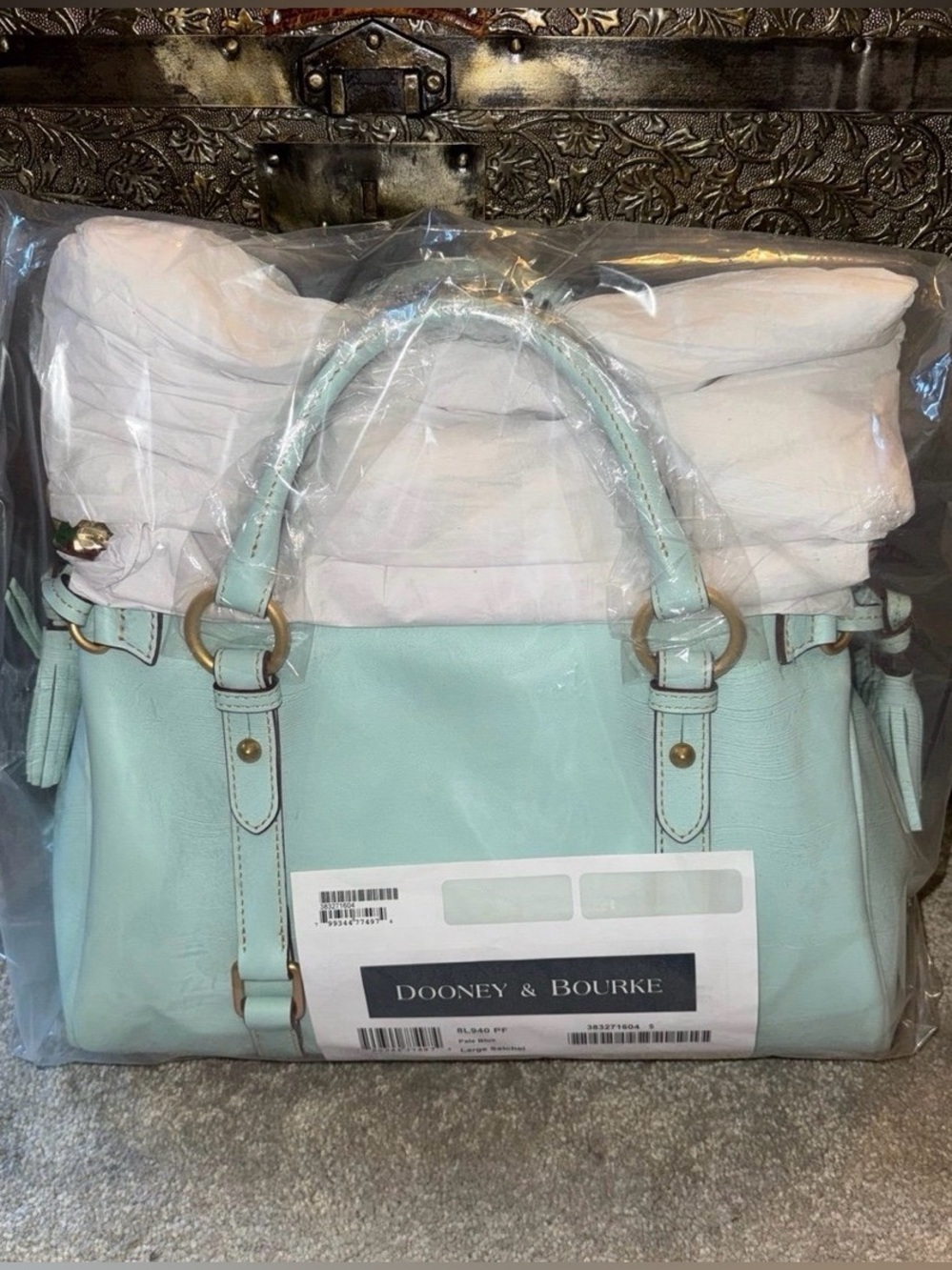 NWT Dooney& Bourke Florentine satchel in pale blue with strap